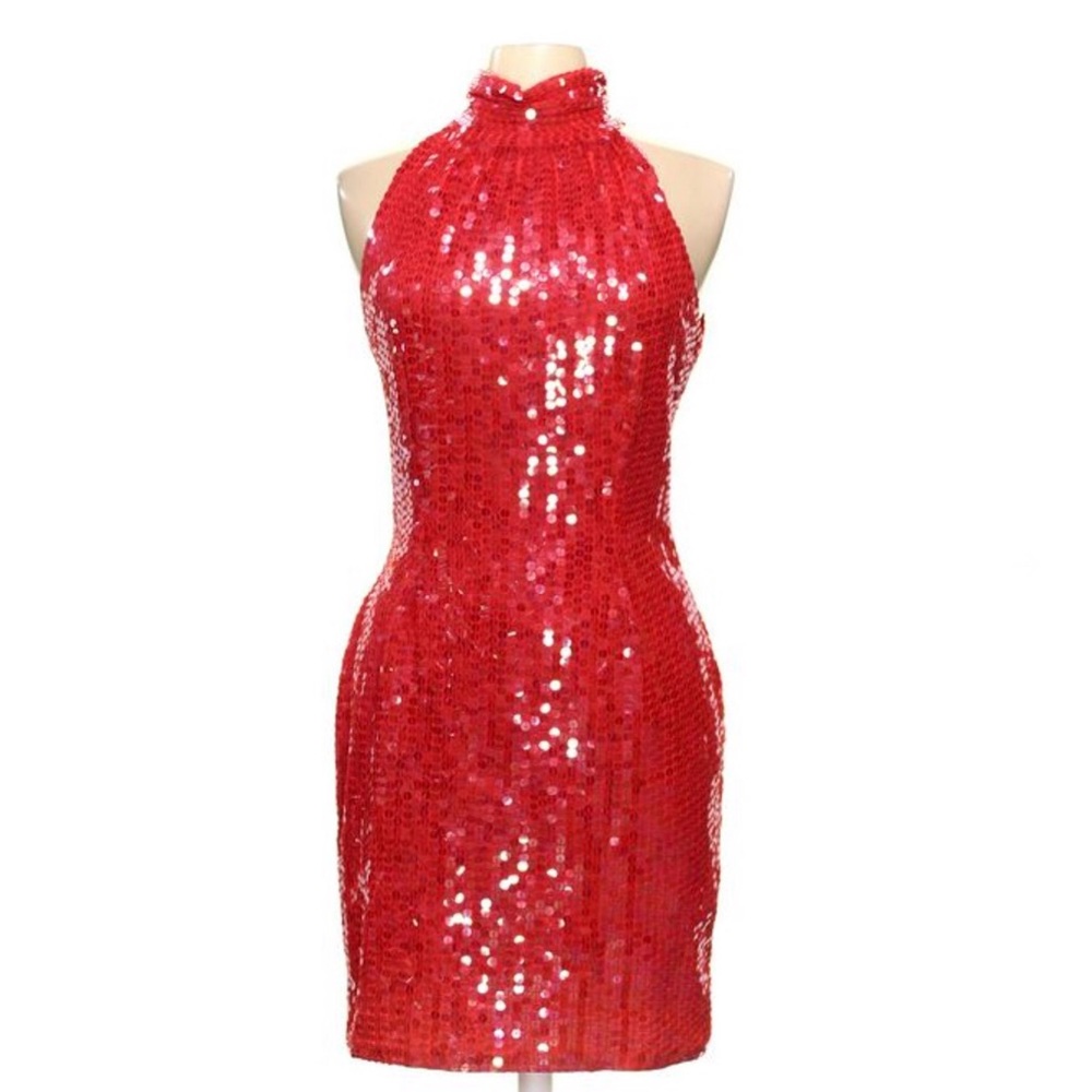 Vintage Robert Anthony Red Sequin Party Dress